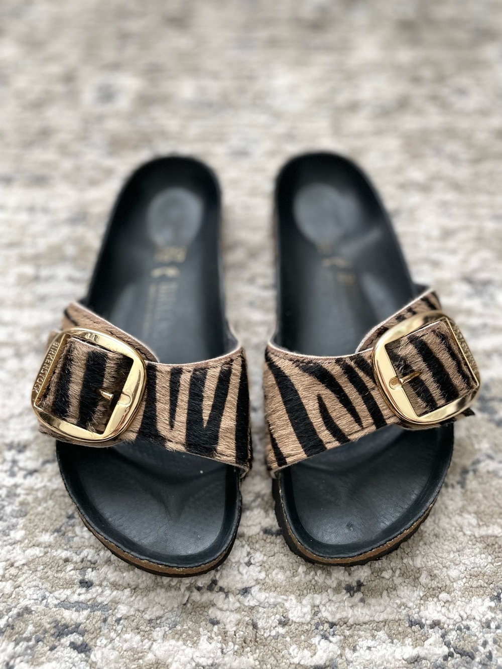 Rare! Birkenstock Madrid Big Buckle Cowhide Animal Print 37 100% Exclusive